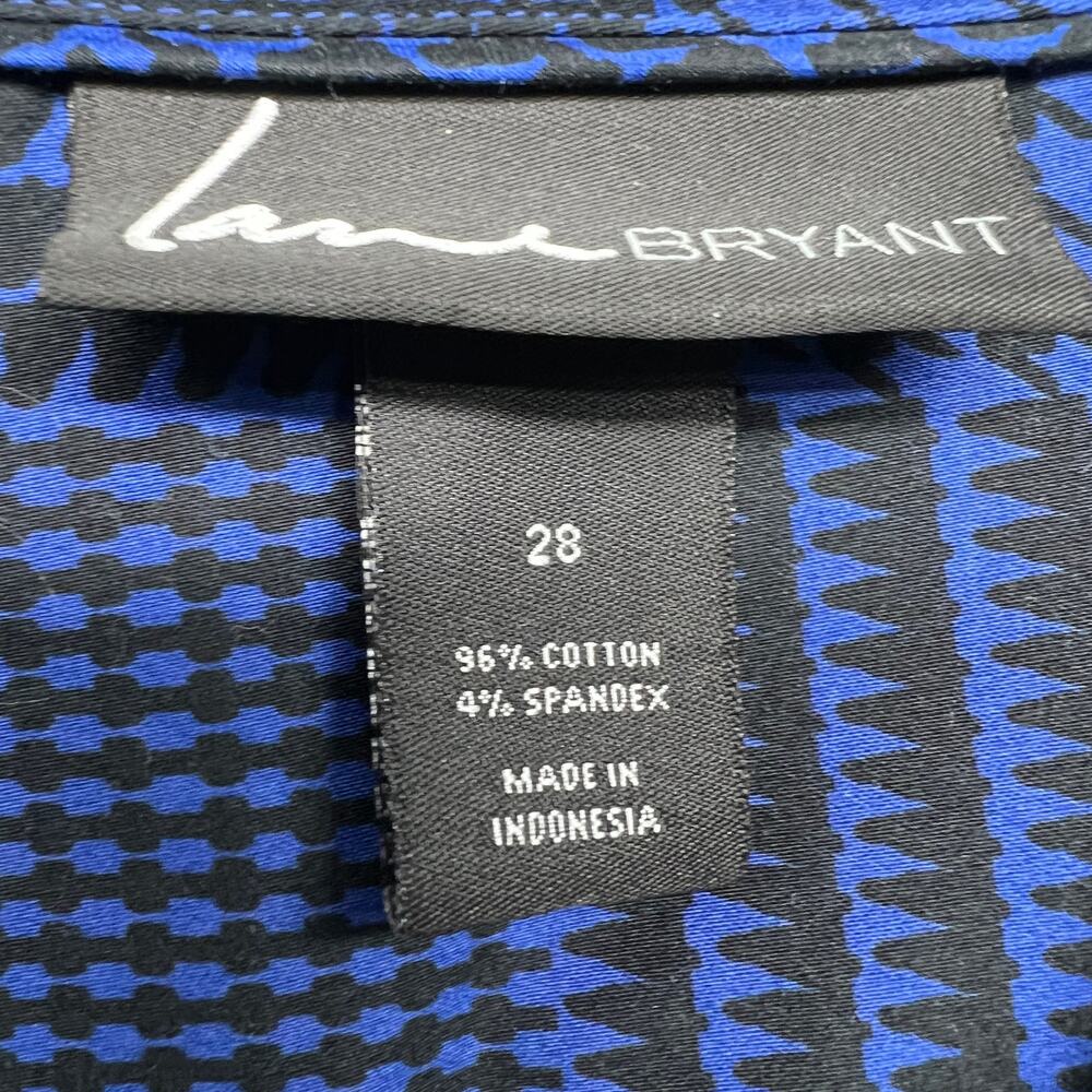 Lane Bryant Plaid Blue Shirt Womens 28 Career Business Casual Workwear Office - Picture 2 of 11